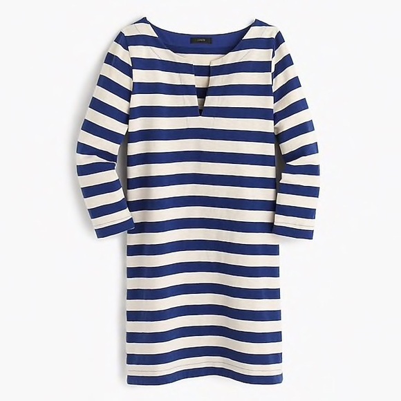 J.Crew Striped Tunic Dress in Cream and Blue - Picture 1 of 6